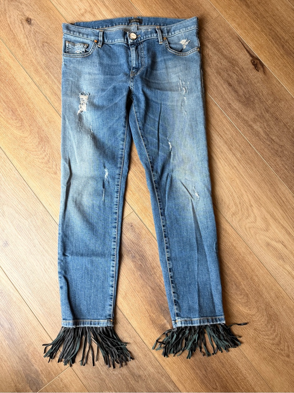 Pinko Distressed Fringe Jeans size 28